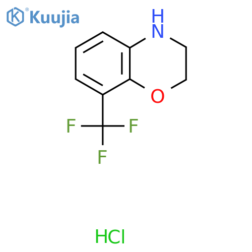 8-(trifluoromethyl)-3,4-dihydro-2H-1,4-benzoxazine hydrochloride structure