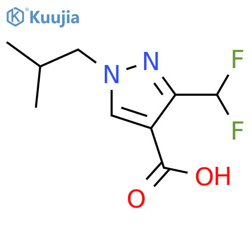 3-(difluoromethyl)-1-(2-methylpropyl)-1H-pyrazole-4-carboxylic acid structure