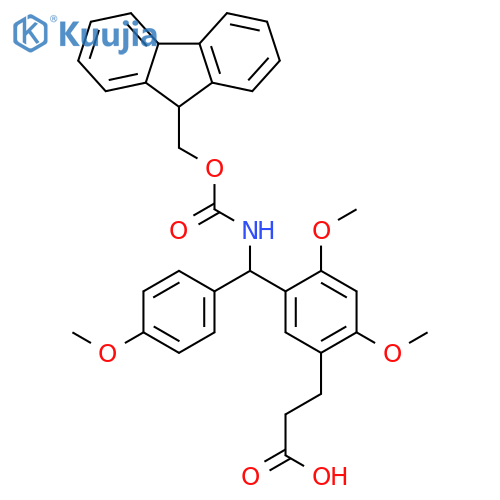 Benzenepropanoic acid,5-[[[(9H-fluoren-9-ylmethoxy)carbonyl]amino](4-methoxyphenyl)methyl]-2,4-dimethoxy- structure