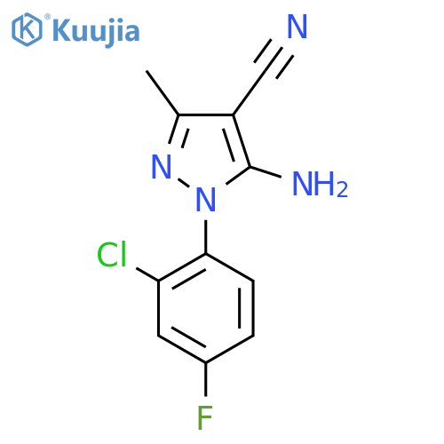 5-Amino-1-(2-chloro-4-fluorophenyl)-3-methyl-1H-pyrazole-4-carbonitrile structure