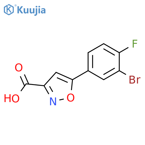 5-(3-bromo-4-fluorophenyl)-1,2-oxazole-3-carboxylic acid structure