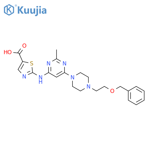 2-(6-(4-(2-benzoxyethyl)piperazin-1-yl)-2-methylpyrimidin-4-ylamino)thiazole-5-formic acid structure