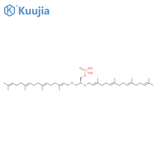 1-Propanol, 2,3-bis[[(2E,6E,10E)-3,7,11,15-tetramethyl-2,6,10,14-hexadecatetraen-1-yl]oxy]-, 1-(dihydrogen phosphate), (2S)- structure