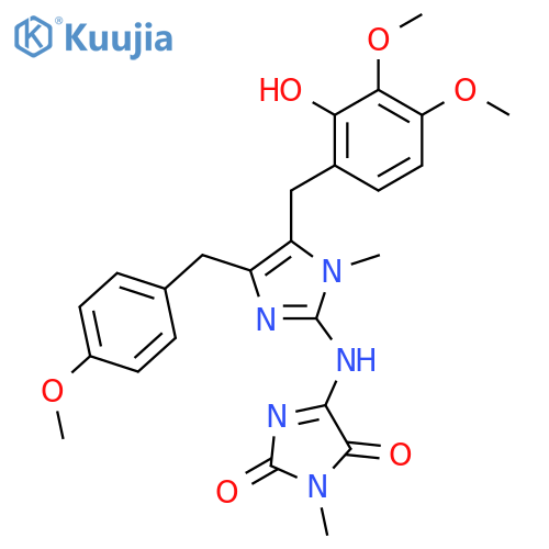 1H-Imidazole-2,5-dione,4-[[5-[(2-hydroxy-3,4-dimethoxyphenyl)methyl]-4-[(4-methoxyphenyl)methyl]-1-methyl-1H-imidazol-2-yl]amino]-1-methyl- structure