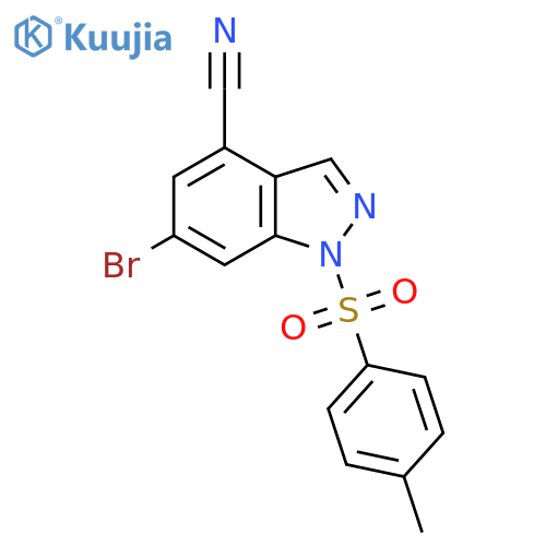 6-bromo-1-(4-methylbenzenesulfonyl)-1H-indazole-4-carbonitrile structure