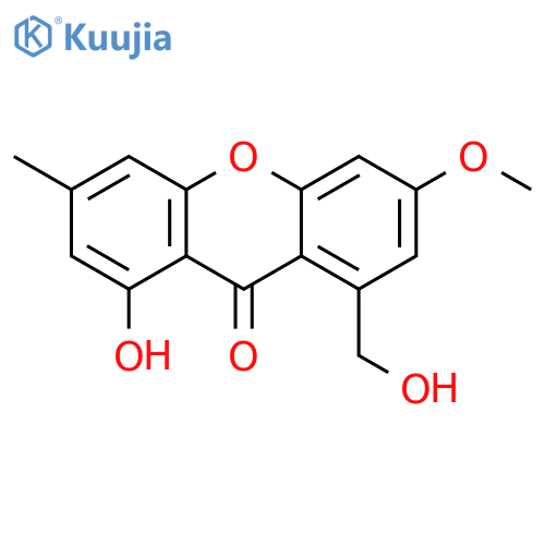 1-hydroxy-8-(hydroxymethyl)-6-methoxy-3-methyl-9H-xanthen-9-one structure