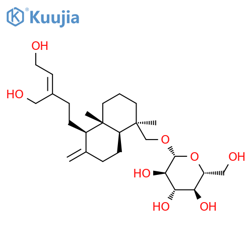 ent-Labda-8(17),13Z-diene- 15,16,19-triol 19-O-glucoside structure