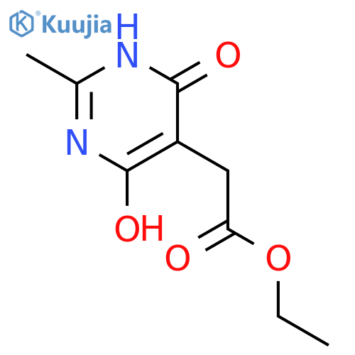 ethyl 2-(4,6-dihydroxy-2-methylpyrimidin-5-yl)acetate structure