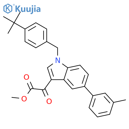 Methyl 2-1-(4-tert-butylphenyl)methyl-5-(m-tolyl)indol-3-yl-2-oxo-acetate structure