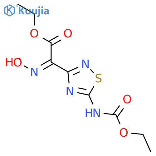Ethyl 2-(5-((ethoxycarbonyl)amino)-1,2,4-thiadiazol-3-yl)-2-(hydroxyimino)acetate structure