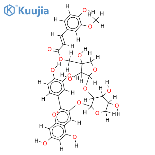 cyanidin 3-O-(2''-(5'''-((E)-feroyl)-beta-apiofuranosyl)-beta-D-xylopyranoside) structure