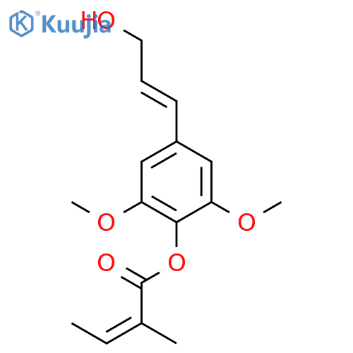 4-[(1E)-3-hydroxyprop-1-en-1-yl]-2,6-dimethoxyphenyl (2Z)-2-methylbut-2-enoate structure