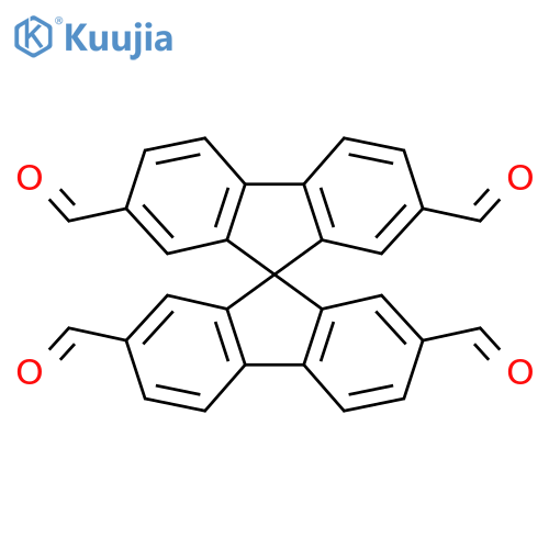 9,9'-Spirobi[fluorene]-2,2',7,7'-tetracarbaldehyde structure
