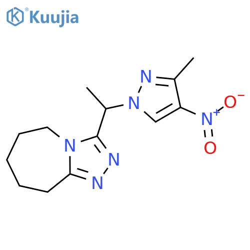 3-1-(3-Methyl-4-nitro-1H-pyrazol-1-yl)ethyl-6,7,8,9-tetrahydro-5H-1,2,4triazolo4,3-aazepine structure
