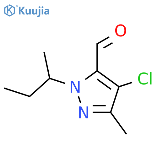 1-(butan-2-yl)-4-chloro-3-methyl-1H-pyrazole-5-carbaldehyde structure