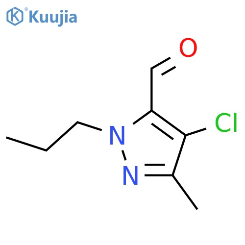 4-chloro-3-methyl-1-propyl-1H-pyrazole-5-carbaldehyde structure