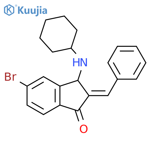 (2E)-2-Benzylidene-5-bromo-3-(cyclohexylamino)-3H-inden-1-one structure