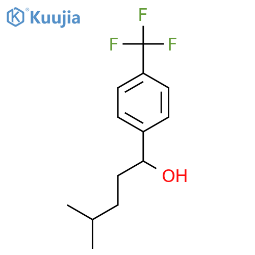 4-Methyl-1-(4-(trifluoromethyl)phenyl)pentan-1-ol structure