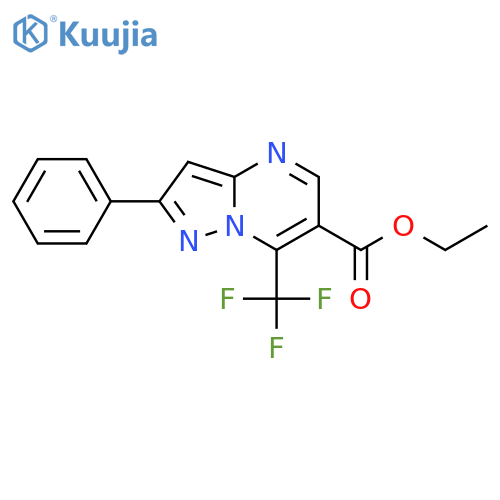 ethyl 2-phenyl-7-(trifluoromethyl)pyrazolo1,5-apyrimidine-6-carboxylate structure