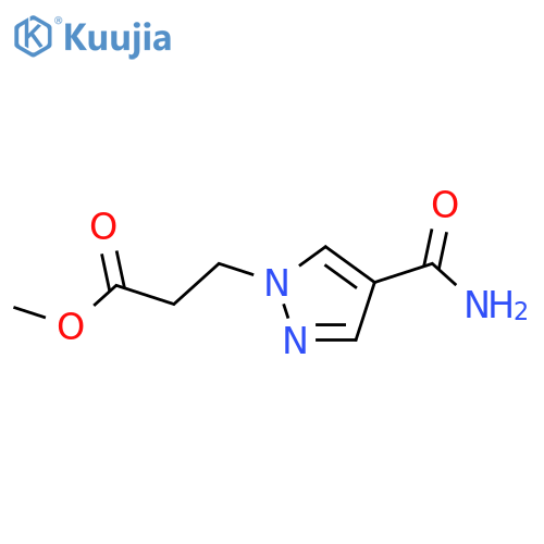 methyl 3-(4-carbamoyl-1H-pyrazol-1-yl)propanoate structure