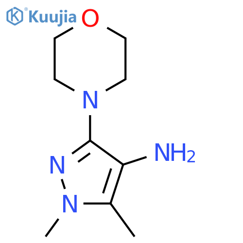 1,5-dimethyl-3-morpholin-4-ylpyrazol-4-amine structure