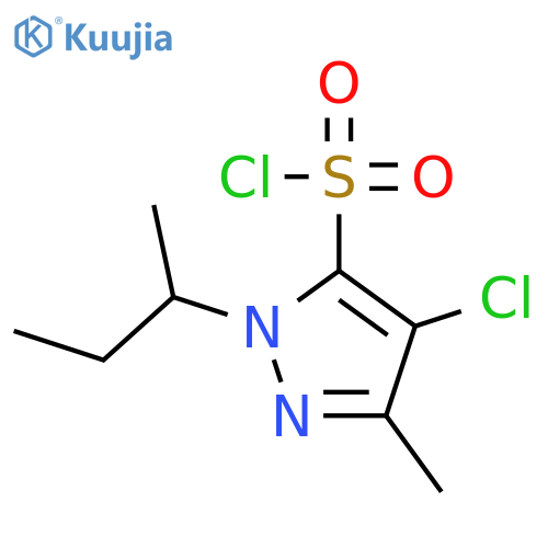 1-(butan-2-yl)-4-chloro-3-methyl-1H-pyrazole-5-sulfonyl chloride structure