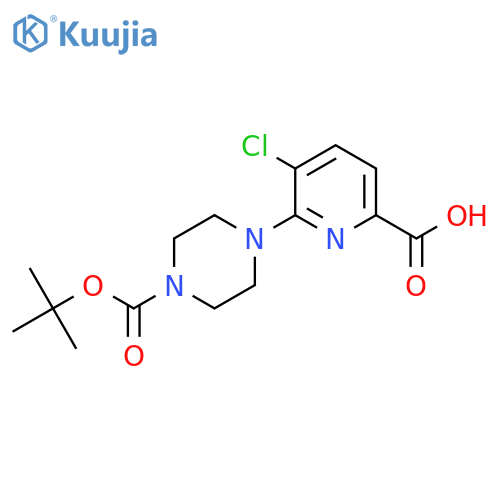 1-Piperazinecarboxylic acid, 4-(6-carboxy-3-chloro-2-pyridinyl)-, 1-(1,1-dimethylethyl) ester structure