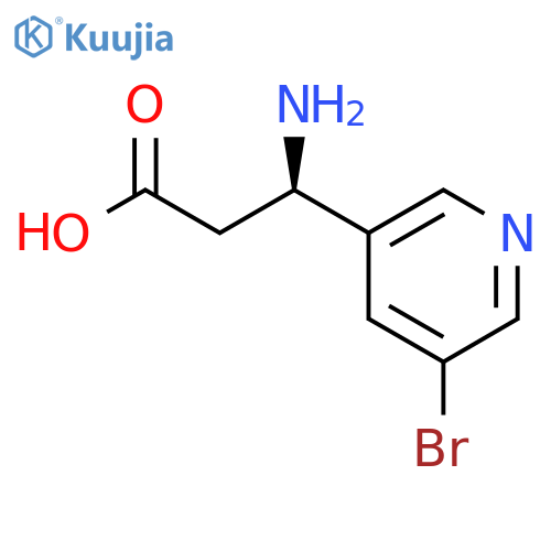 (3R)-3-amino-3-(5-bromopyridin-3-yl)propanoic acid structure