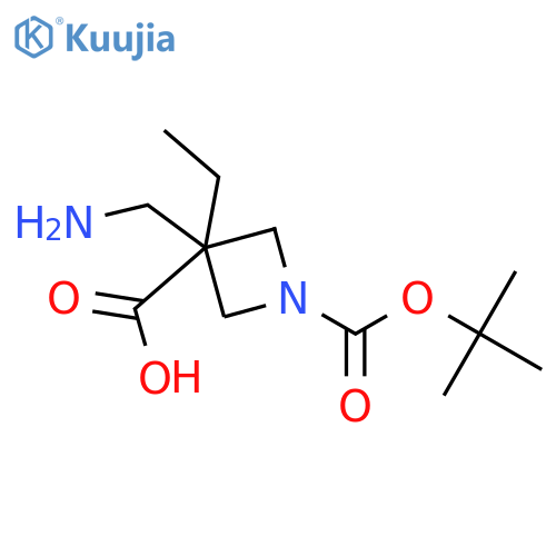 1-tert-butyl 3-ethyl 3-(aminomethyl)azetidine-1,3-dicarboxylate structure