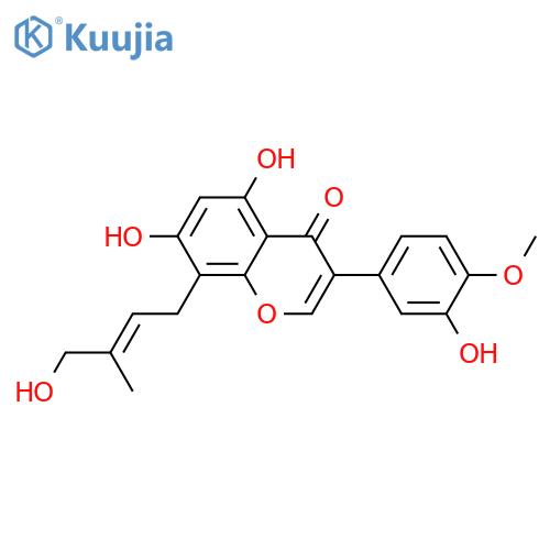 4H-1-Benzopyran-4-one,5,7-dihydroxy-3-(3-hydroxy-4-methoxyphenyl)-8-[(2E)-4-hydroxy-3-methyl-2-buten-1-yl]- structure