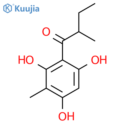2-methyl-1-(2,4,6-trihydroxy-3-methylphenyl)butan-1-one structure