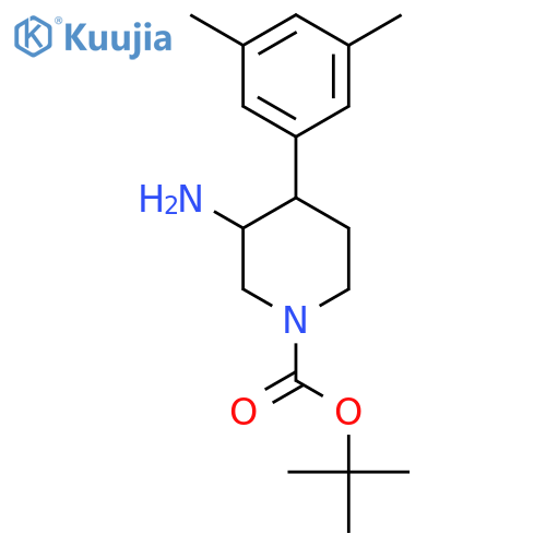 tert-butyl 3-amino-4-(3,5-dimethylphenyl)piperidine-1-carboxylate structure