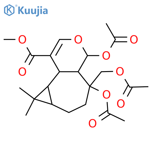 2,3-Epoxy-2,3-seco-3,10(14)-aromadendradiene-2,15-diol; 2α-form, 10,14-Dihydro, 10β,14-dihydroxy, 2,10,14-tri-Ac, Me ester structure