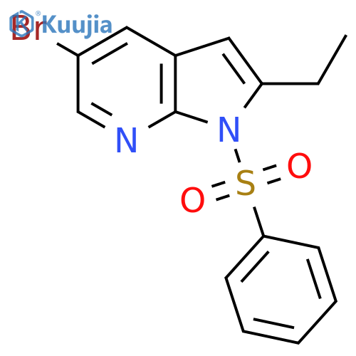 5-Bromo-2-ethyl-1-(phenylsulfonyl)-1h-pyrrolo2,3-bpyridine structure