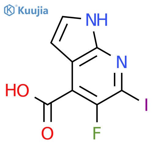 5-Fluoro-6-iodo-1h-pyrrolo2,3-bpyridine-4-carboxylic acid structure