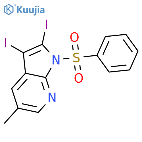 2,3-Diiodo-5-methyl-1-(phenylsulfonyl)-1H-pyrrolo2,3-bpyridine structure