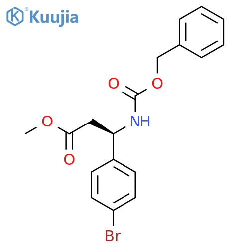 methyl (3R)-3-{(benzyloxy)carbonylamino}-3-(4-bromophenyl)propanoate structure