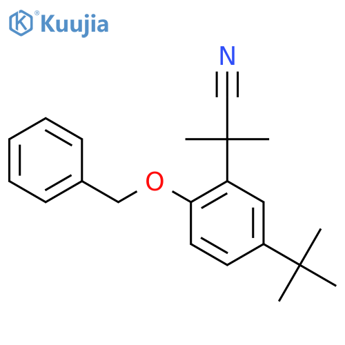 2-(2-(Benzyloxy)-5-(tert-butyl)phenyl)-2-methylpropanenitrile structure