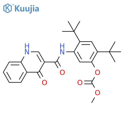 N-5-(Methoxycarbonyloxy)-2,4-di(tert-butyl)phenyl-4-oxo-1H-quinoline-3-carboxamide structure