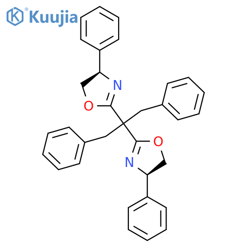 (4R,4'R)-2,2'-(1,3-Diphenylpropane-2,2-diyl)bis(4-phenyl-4,5-dihydrooxazole) structure