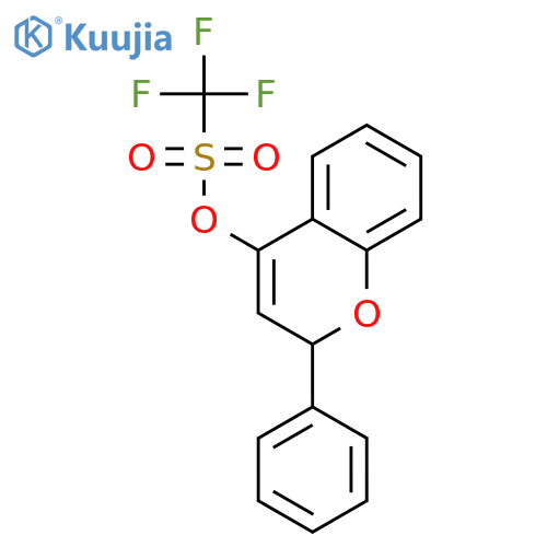 METHANESULFONIC ACID, TRIFLUORO-, 2-PHENYL-2H-1-BENZOPYRAN-4-YL ESTER structure
