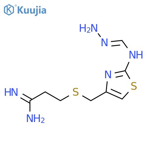 Propanimidamide,3-[[[2-[(aminoiminomethyl)amino]-4-thiazolyl]methyl]thio]- structure