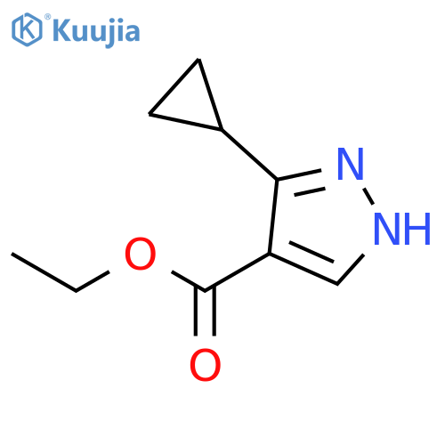 ethyl 3-cyclopropyl-1H-pyrazole-4-carboxylate structure