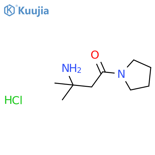 3-amino-3-methyl-1-pyrrolidin-1-yl-butan-1-one;hydrochloride structure