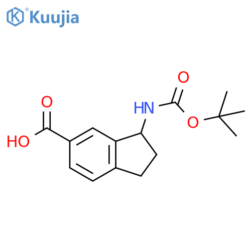 3-(tert-butoxycarbonylamino)-2,3-dihydro-1H-indene-5-carboxylic acid structure