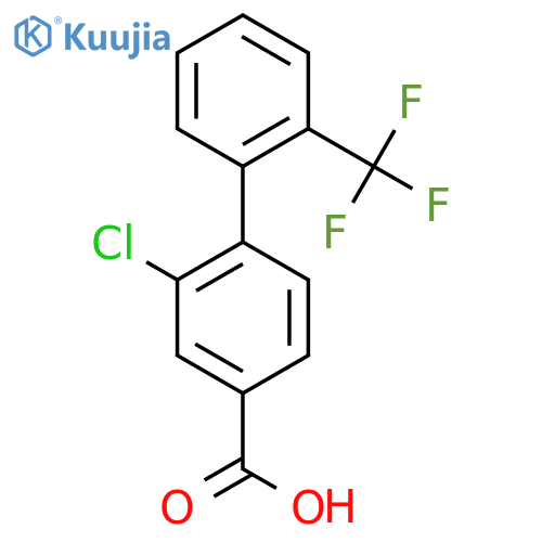 2-Chloro-2'-(trifluoromethyl)biphenyl-4-carboxylic acid structure