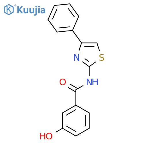 3-Hydroxy-N-(4-phenyl-2-thiazolyl)benzamide structure