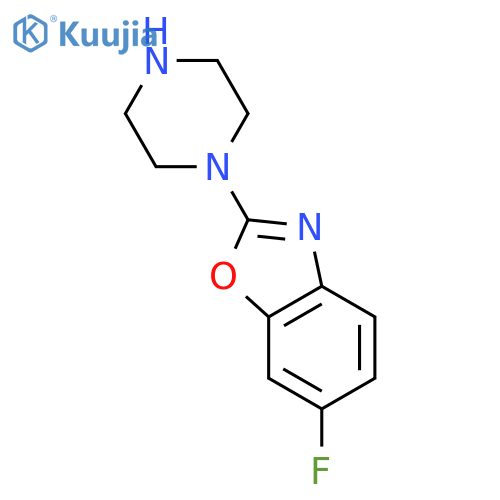 6-fluoro-2-(piperazin-1-yl)-1,3-benzoxazole structure