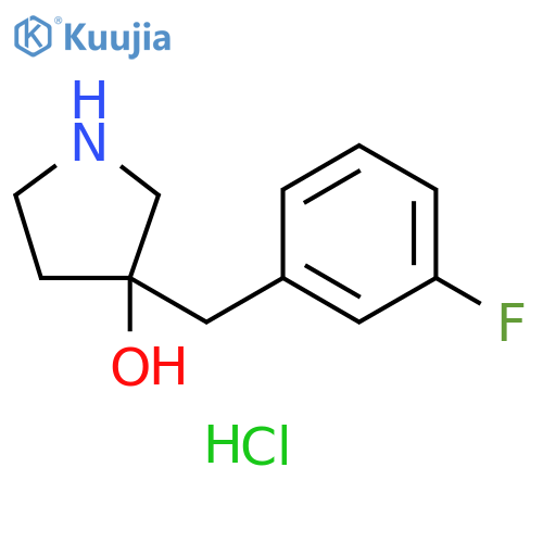 3-(3-fluorophenyl)methylpyrrolidin-3-ol hydrochloride structure
