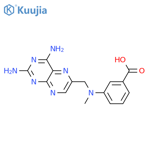 3-(((2,4-Diaminopteridin-6-yl)methyl)(methyl)amino)benzoic acid structure